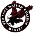 Red Lake Nation College logo featuring an eagle emblem and the institution name.